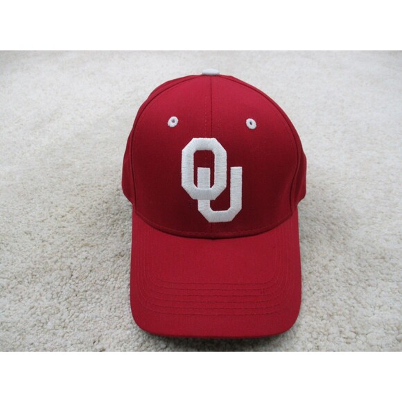 Oklahoma Sooners Hat Cap Strap Back One Size Red White NCAA College Football Men - Picture 2 of 10